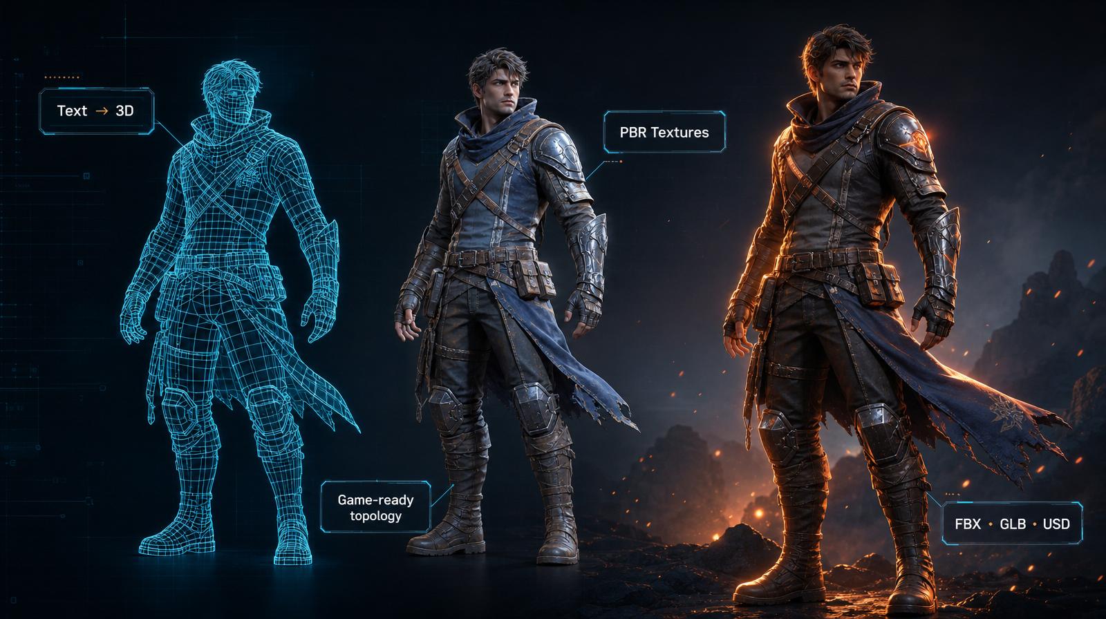 Virtuall — generate game-ready 3D characters, textures, and assets across the production pipeline
