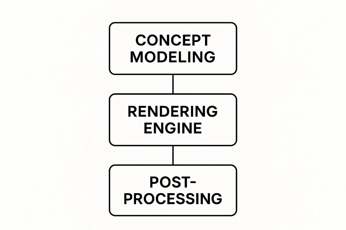 Infographic about programs for architectural rendering