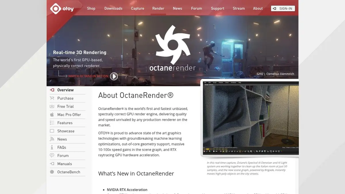 OTOY OctaneRender Prime (free tier) / Octane X (Mac)