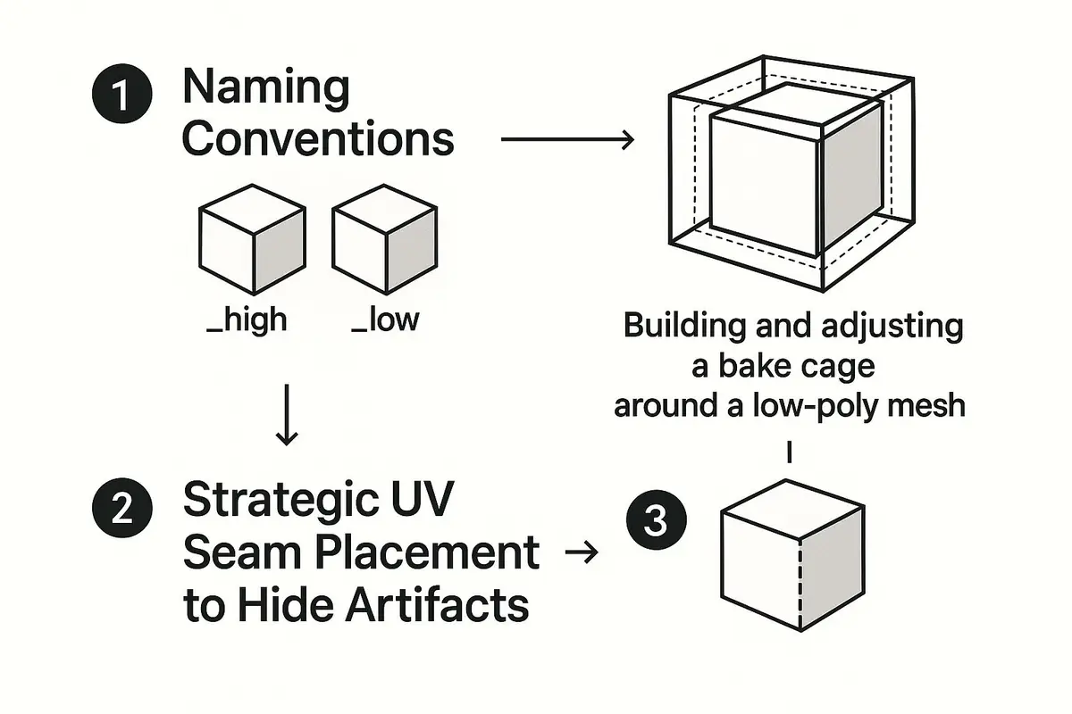 Infographic about how to make normal map