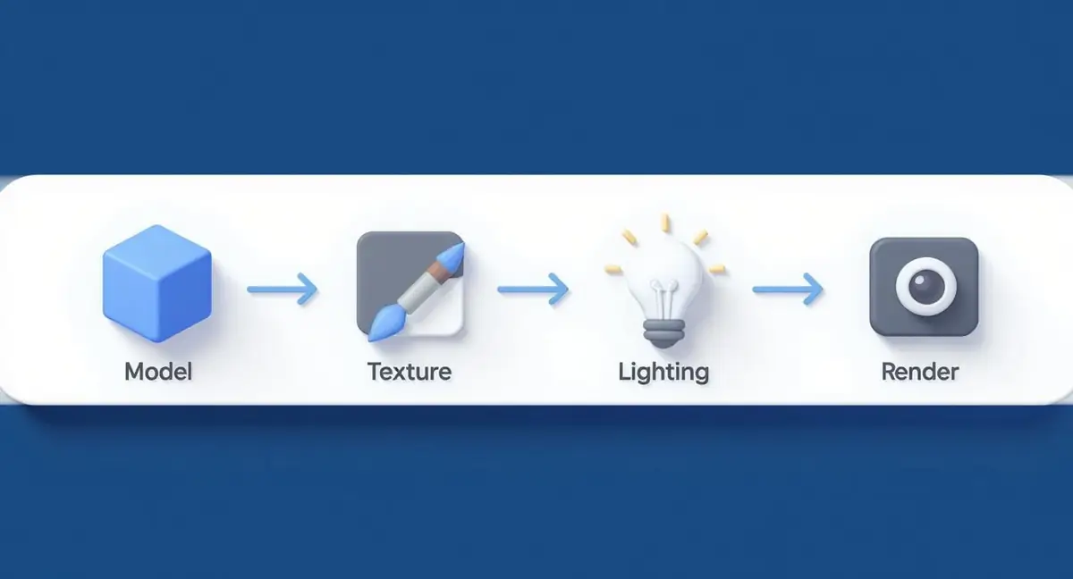 Infographic about 3d rendering of products