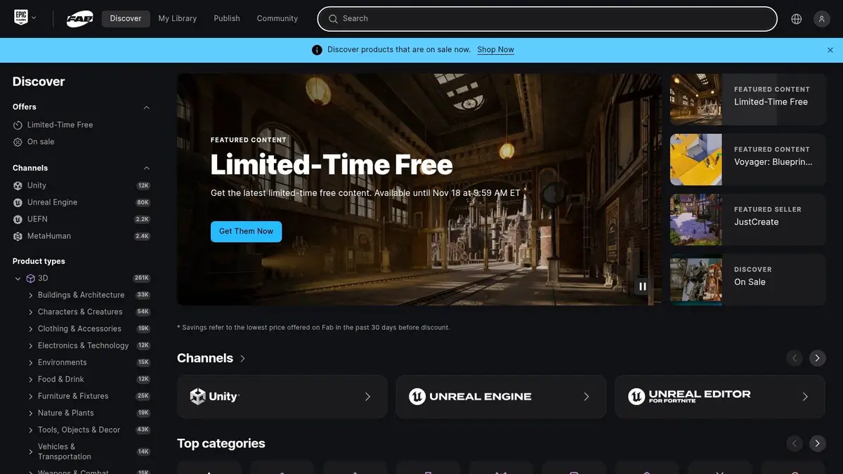 Epic Games Fab (Unified marketplace)